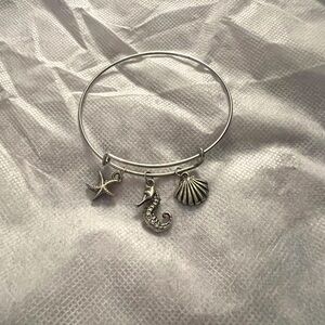 Silver Charm Bracelet with Sea Life Accents